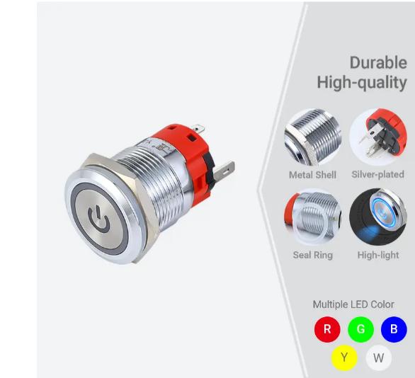 19mm 3a पुश बटन स्विच